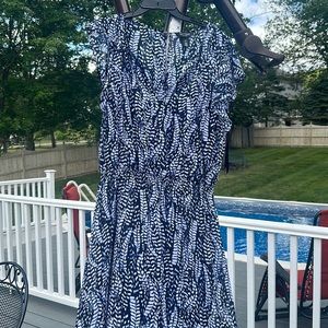 Petite navy/ white maxi dress size xl